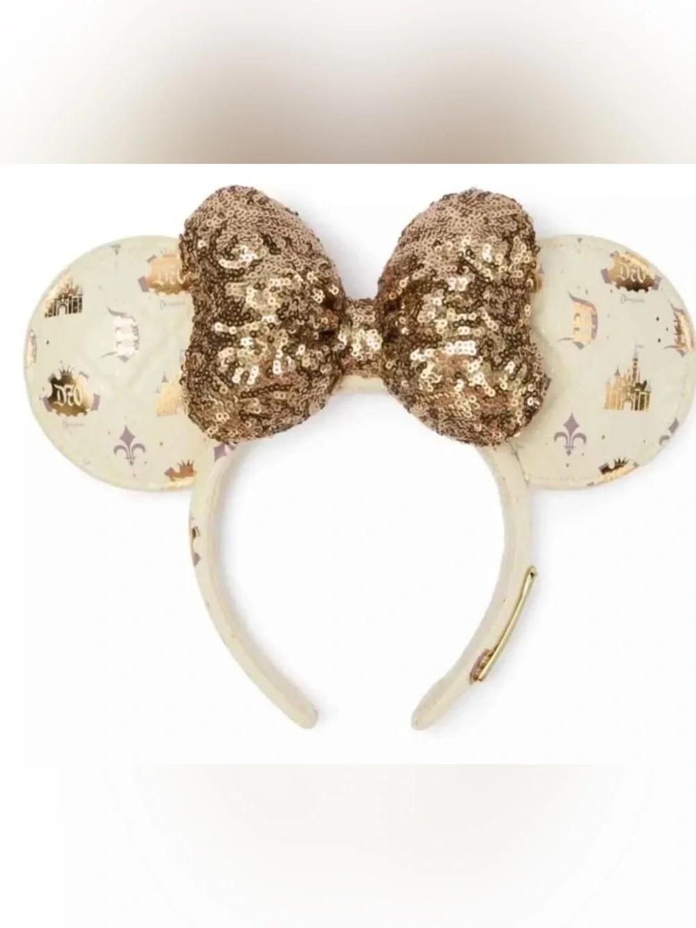 Disneyland 70th Anniversary Celebration Gold  Castle Sequin Ears  NWT